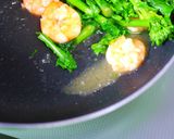 春＊菜の花と海老のﾆﾝﾆｸゆず胡椒炒め作り方5写真