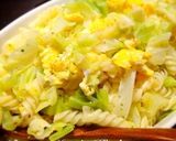 春キャベツと卵の♡菜の花畑風フジッリ作り方4写真