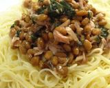 大葉にんにく醤油でツナと納豆のパスタ作り方3写真