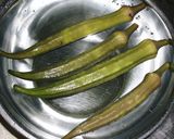 赤オクラと黒しし唐作り方3写真