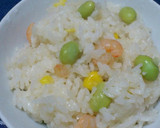 炊飯器で簡単☆海老ピラフ風炊き込みご飯★作り方4写真