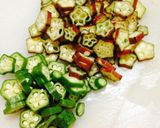 オクラの中華風アツアツ味ぽん漬け作り方1写真