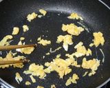 わさび菜と桜エビのふんわり卵炒め♡作り方1写真