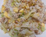 豚ひき肉とレタスと長ねぎ入り炒めご飯作り方13写真