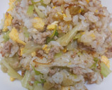 豚ひき肉とレタスと長ねぎ入り炒めご飯作り方13写真