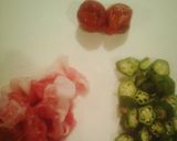簡単✩オクラ梅肉の生姜焼き作り方1写真
