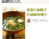 春菊と油揚げの胡麻味噌汁作り方5写真