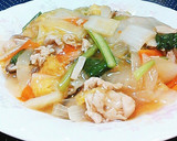 簡単　残り物白菜と野菜の八宝菜（中華丼）作り方15写真