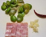 春味♪空豆とベーコンの塩スパゲッティ作り方1写真