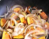 ほくほくかぼちゃと、甘～玉ねぎゴマ炒め作り方5写真