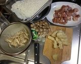 土鍋で炊く☆キノコいっぱいの炊込みご飯作り方1写真