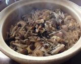 土鍋で炊く☆キノコいっぱいの炊込みご飯作り方6写真