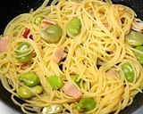 春味♪空豆とベーコンの塩スパゲッティ作り方6写真