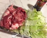 バジル風味キャベツ豚コマドレッシング炒め作り方2写真