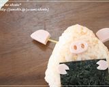 簡単キャラ弁＊三角おにぎりのブタさん♪作り方2写真