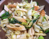 ちくわと白菜とネギの炒め作り方3写真