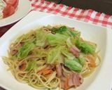 春キャベツとベーコンのアンチョビパスタ作り方4写真