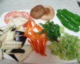 手抜き弁当NO.4　夏野菜のかき揚げ丼作り方1写真