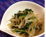 レンジで簡単節約‼菜っ葉ともやしのナムル作り方3写真