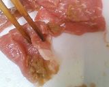 薄切り肉の生姜焼き作り方1写真