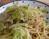 簡単♡春キャベツと茸のレモンチーズパスタ作り方9写真