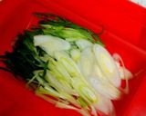 マヨ醤で☆ハムと白ねぎのパスタ作り方3写真