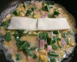 チーズ入り＊ほうれん草とコーンのオムレツ作り方8写真