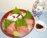 パパのマグロとタコの刺身作り方4写真