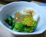 わけぎとイカのぬた菜の花添え作り方4写真