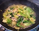 簡単 キャベツとわさび菜の卵とじ作り方2写真