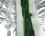 グリンピースもち麦ご飯と生姜焼き肉巻き物作り方4写真