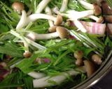 簡単副菜♡水菜ベーコンしめじの煮浸し作り方2写真