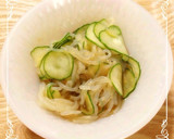 超簡単！洗いもずくと胡瓜の麺つゆ酢の物作り方5写真