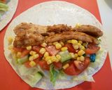 メキシコ風　野菜たっぷりチキンラップ作り方5写真