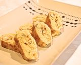 青のりとレモン風味の、だし巻き卵作り方3写真