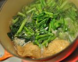 折り菜の煮物~卵巾着添え作り方3写真
