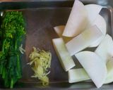 魚料理★魚(真鯛)と大根の煮付け〜菜の花添え作り方1写真
