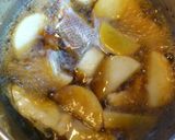 魚料理★魚(真鯛)と大根の煮付け〜菜の花添え作り方3写真