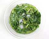 ゆでた法蓮草・春菊と生の水菜の和え物作り方3写真
