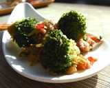 蒸しブロッコリー＊エコ金平肉炒め＊作り方9写真