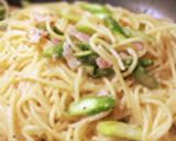 アスパラとベーコンの塩麹スパゲッティ作り方3写真