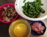 麺つゆで簡単✿菜の花とキノコの和風パスタ作り方1写真