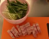 ベーコンと水菜で♢塩ラーメンアレンジ♦作り方1写真