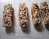 節約☆ちくわの鶏ミンチのせ照り焼き風☆作り方2写真