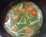 中華風★水菜とトマトさっぱりスープ☆簡単作り方5写真