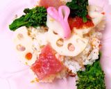 お花見にハートの花散らしお祝い寿司♡作り方2写真