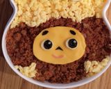 チェブラーシカ 鳥たまそぼろ キャラ弁作り方3写真