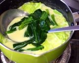 焼鮭とキャベツの豆乳スープご飯作り方3写真