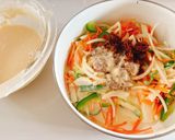 タコスミートとお好きな野菜でかき揚げ作り方3写真
