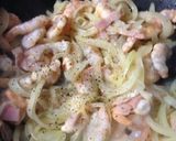 海老とベーコンのクリームパスタ作り方3写真